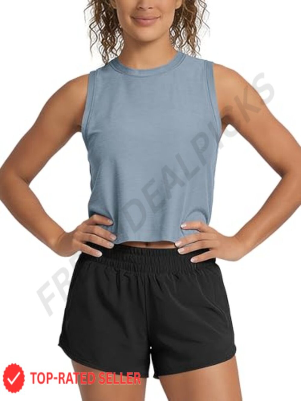 Ultra Soft Performance Tank Top Sleeveless Crew Neck Pullover Gym Yoga Tee